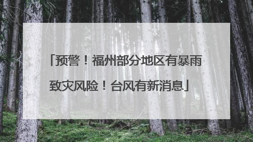 预警！福州部分地区有暴雨致灾风险！台风有新消息