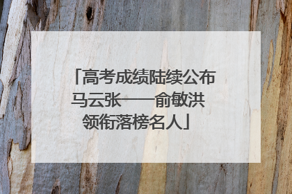 高考成绩陆续公布 马云张一一俞敏洪领衔落榜名人