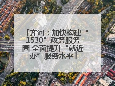齐河：加快构建“1530”政务服务圈 全面提升“就近办”服务水平