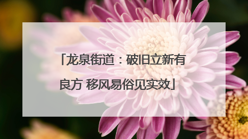龙泉街道：破旧立新有良方 移风易俗见实效