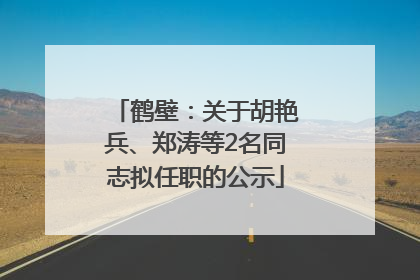 鹤壁：关于胡艳兵、郑涛等2名同志拟任职的公示
