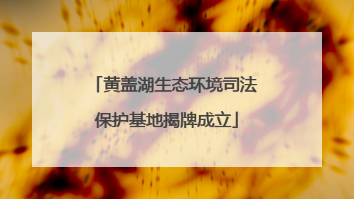 黄盖湖生态环境司法保护基地揭牌成立