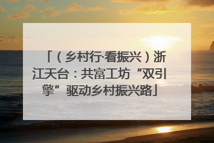 （乡村行·看振兴）浙江天台：共富工坊“双引擎”驱动乡村振兴路