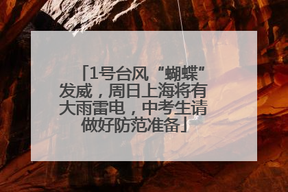 1号台风“蝴蝶”发威，周日上海将有大雨雷电，中考生请做好防范准备