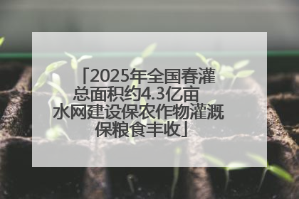 2025年全国春灌总面积约4.3亿亩 水网建设保农作物灌溉 保粮食丰收
