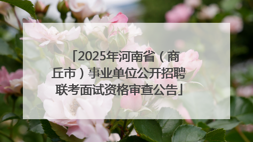 2025年河南省（商丘市）事业单位公开招聘联考面试资格审查公告