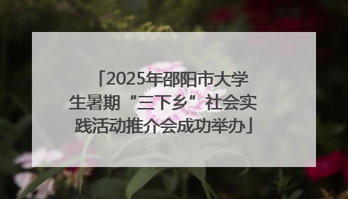 2025年邵阳市大学生暑期“三下乡”社会实践活动推介会成功举办