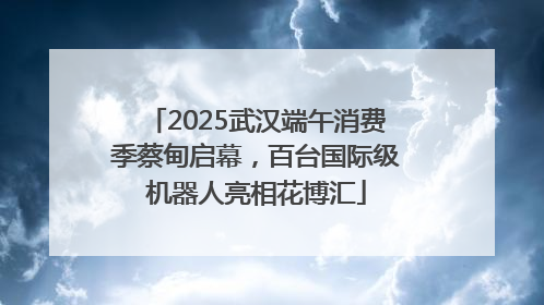 2025武汉端午消费季蔡甸启幕，百台国际级机器人亮相花博汇