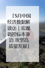 5月中国经济数据解读②｜宏观调控标本兼治 攻坚高质量发展