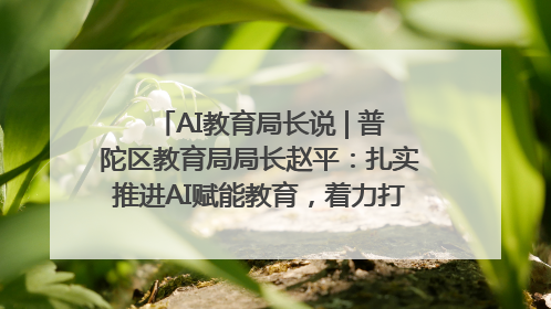 AI教育局长说 | 普陀区教育局局长赵平：扎实推进AI赋能教育，着力打造“适合教育”新体系